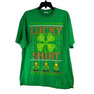 Irish Lucky Shirt green graphic tee t-shirt size XL